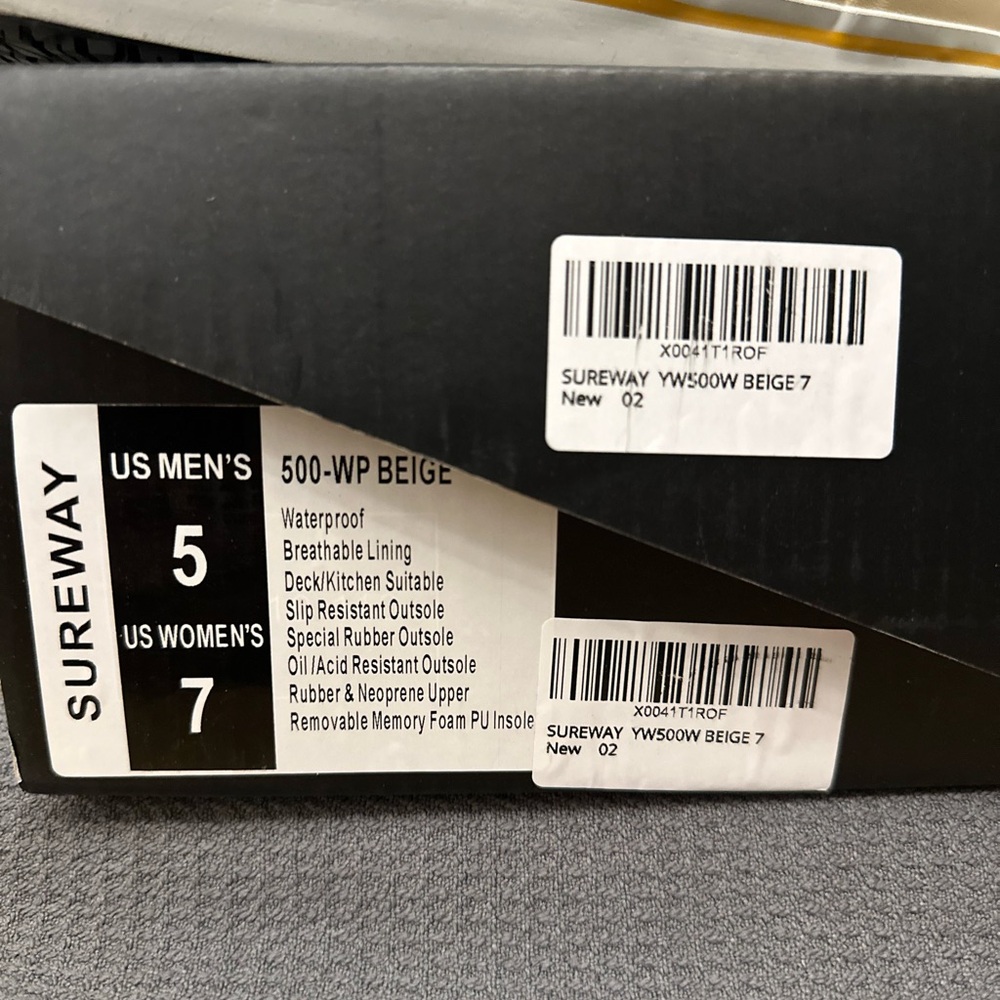 Sureway Beige and Orange Pull-On Rain Boots WATERPROOF Men’s 5/Women’s 7 - Picture 8 of 12